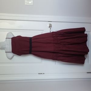 Banana Republic Maroon Tiered Dress